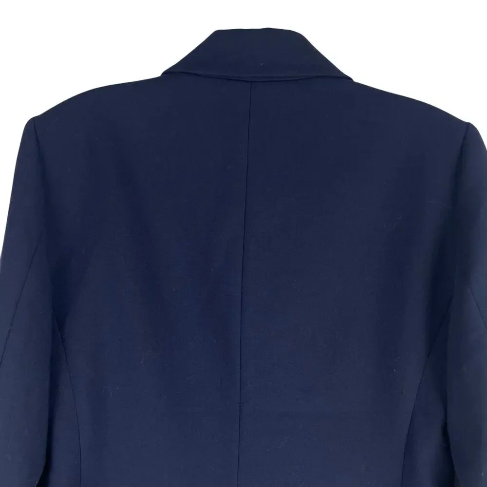 Ann Taylor LOFT Double Breasted Gold Button Blazer Jacket Navy Size 2